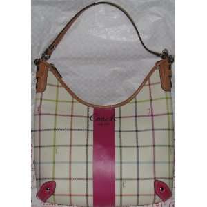  Authentic Coach Heritage TATTERSALL CONVERTIBLE HOBO Bag $ 