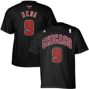  adidas Chicago Bulls #9 Luol Deng Black Player T shirt 