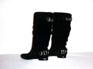   Slouch Boots By Marciano Tamira Black Leather/Suede Size 6  