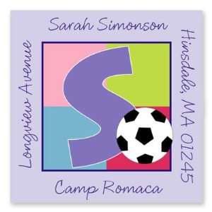   Address Labels/Stickers (Sporty Soccer Lilac   Camp): Home & Kitchen