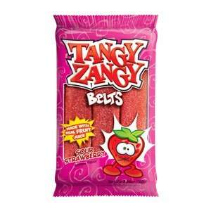 Tangy Zangy Sour Belts Strawberry: 24: Grocery & Gourmet Food