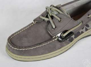 SPERRY Top Sider Bluefish Graphite / Cheetah Womens Loafers Boat Shoes 