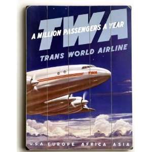  Wood Sign  TWA Million Passengers