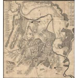  Civil War Map Battle field of Youngs Branch or Manassas, battle 