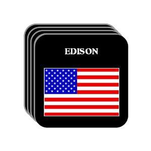  US Flag   Edison, New Jersey (NJ) Set of 4 Mini Mousepad 