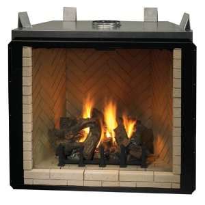   Direct Vent Fireplace   Herringbone Ivory Brick