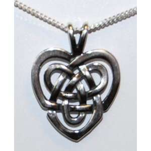  Sterling Silver Celtic Heart Necklace 