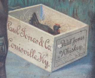 Vintage Paul Jones Whiskey Sign Stereotype Black Americana Comic 