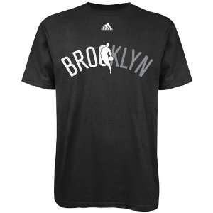  NBA adidas Brooklyn Nets Draft Dribbler T Shirt   Black 