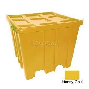  Bulk Un Container With Lid 47 1/2 X 47 1/2 X 40 1/2 Honey 