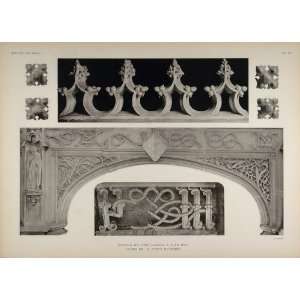  1911 Print Brou Church Gothic Architecture Detail Nails 