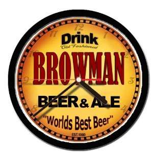  BROWMAN beer and ale cerveza wall clock: Everything Else