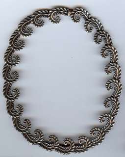   CASTILLO MEXICO VINTAGE BEAUTY STERLING SILVER SWIRLING FERN NECKLACE