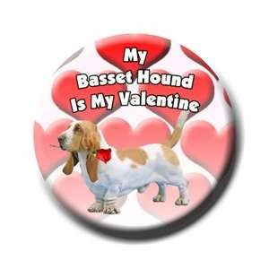  Basset Hound Valentines Pin Badge No 1 