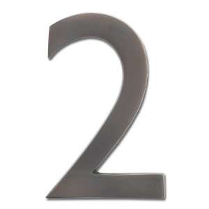   Solid Cast Brass 4 Inch Floating House Number, Dark Aged Copper 2