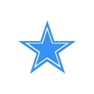  Star Cowboys LIGHT BLUE Vinyl window decal sticker: Office 