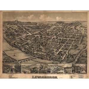    1884 Lewisburg Pennsylvania, Birds Eye Map