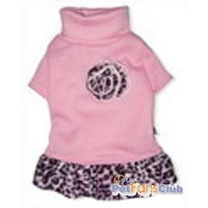  Baby Pink Leopard Print Dog Dress Small