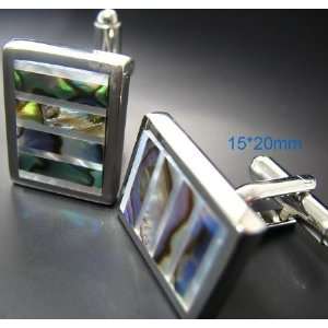 Four Strip Abalone Abalones Shells Mother of Pearl Cufflinks Cuff 