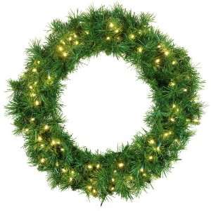   Wreath   30 Pre Lit Dunhill Fir LED Wreath, 100 Warm White LED Lights