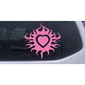Pink 14in X 14.0in    Tribal Flaming Heart Tribal Car Window Wall 