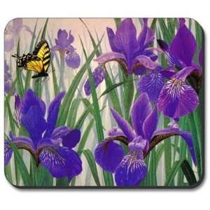  Butterfly in Irises Mouse Pad