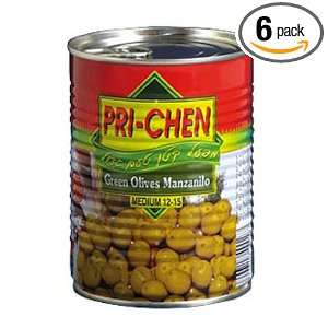 Oxygen Pri Chen Manzanillo Green Olives, 560 Grams (Pack of 6)  