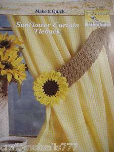 Sunflower Curtain Tieback Crochet Pattern  