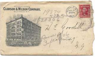 Clawson Wilson Buffalo New York Cover Envelope 1906  