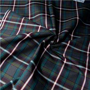Classic Yarn Dyed Shirting Plaid, Cotton Blend Fabric, Green, Red 