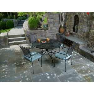   : Alfresco Home Sunnyvale Round Dining Table Group: Furniture & Decor