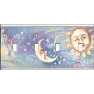  Four Switch Plate   Sun And Moon