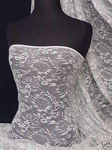 Ivory with subtle silver lightweight lace fabric  
