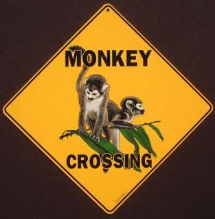 MONKEY crossing Sign primate picture decor ape print  
