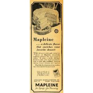 1928 Ad Mapleine Flavoring Syrup Dessert Cake Crescent   Original 