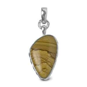  Sterling Silver Golden Desert Jasper Enhancer: Jewelry