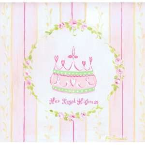   Royal Highness with Pink and Yellow Stripes Square Wall Plaque: Baby