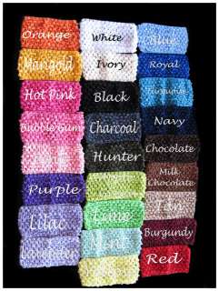 20 PIECE 3 LOT Crochet Headbands U PICK COLORS GIRLS  