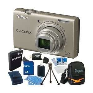   COOLPIX S6200 Silver 10x Zoom 16MP Camera 16GB Bundle: Camera & Photo