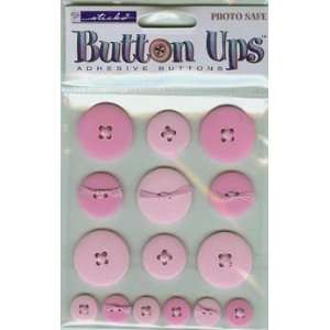  Button Ups Adhesive Button Embellishments PINK For 