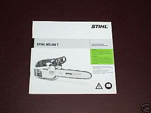 STIHL Owners Instruction Manual Chainsaw MS 200 MS200 T  