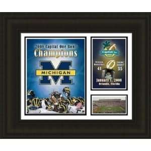  Michigan Wolverines Framed Capital One Bowl (2008 
