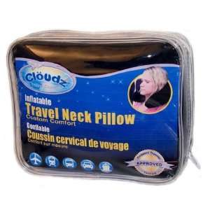  Cloudz Inflatable Neck Pillow & Travel Case (Black): Home 