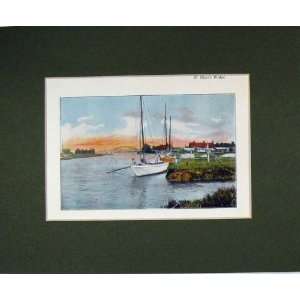   Norfolk 1900 Colour Print View St OlaveS Brdige Boat: Home & Kitchen
