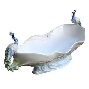  Two Peacock Porcelain Dish: Home & Kitchen