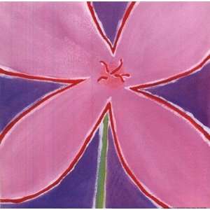  Pink Flower With Purple Background by Miriam Bedia 7.00X7 