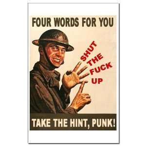  STFU Soldier Funny Mini Poster Print by  Patio 