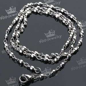   Steel Bead Link Chain Fashion Necklace Lobster Clasp Classic Jewelry