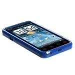 Transparent Clear Blue Gummy Phone Snap on Hard Case Cover for HTC EVO 
