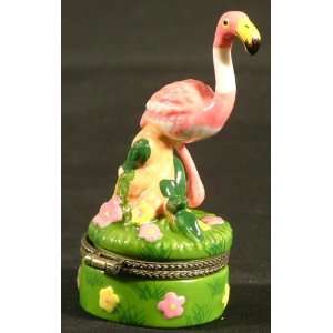  Tropical Tiki Pink Flamingo Lover Trinket Box phb